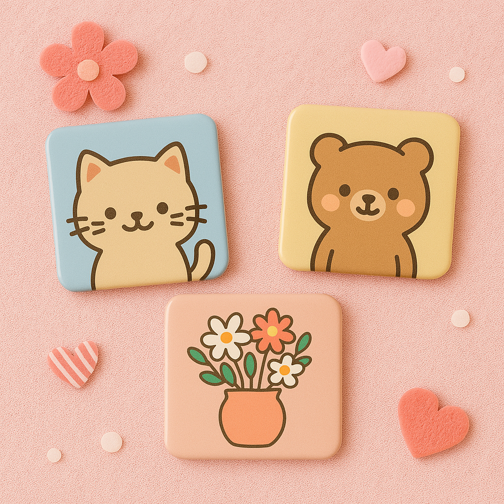 Set of 3 Custom Fridge Magnet – Design Your Own (50x50 mm)
