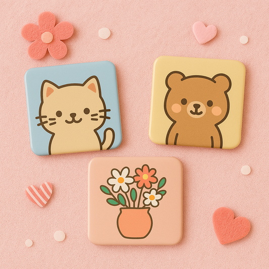 Set of 3 Custom Fridge Magnet β Design Your Own (50x50 mm)